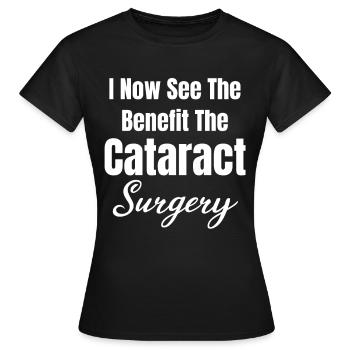 I now see the benefit of a - Women's T-Shirt - black - Front - AI Model Female 172 dark (172cm)
