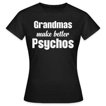 Omas Verbessern Das Gedächtnis Von Psychos, - Frauen T-Shirt - Schwarz - Vorne - AI Model Female 172 dark (172cm)