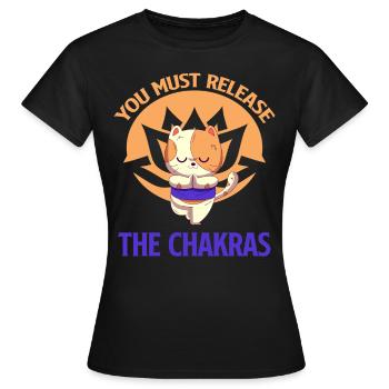 Vous devez desserrer les chakras. Guérir par - T-shirt Femme - noir - Devant - AI Model Female 172 dark (172cm)