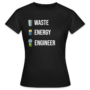 Abfallenergie-ingenieur, Nuklearingenieur, - Frauen T-Shirt - Schwarz - Vorne - AI Model Female 172 dark (172cm)