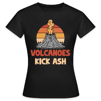 Vulkane Werfen Asche Auf Vulkanologe - Frauen T-Shirt - Schwarz - Vorne - AI Model Female 172 dark (172cm)