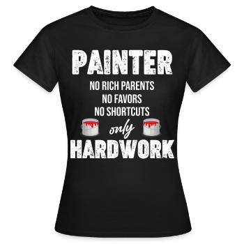 Peintres Pas de parents riches Pas de faveurs - T-shirt Femme - noir - Devant - AI Model Female 172 dark (172cm)