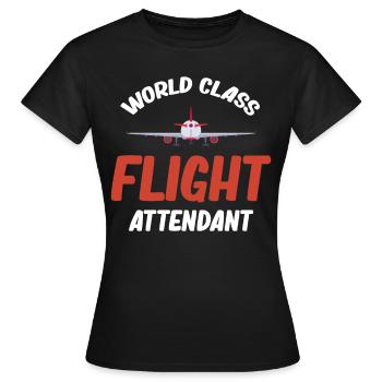 Hôtesse de l’air de classe mondiale, hôtesse de l’air pour - T-shirt Femme - noir - Devant - AI Model Female 172 dark (172cm)
