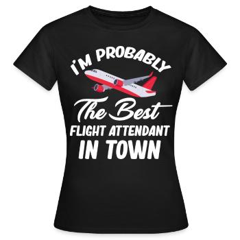 Je suis probablement la meilleure hôtesse de l’air - T-shirt Femme - noir - Devant - AI Model Female 172 dark (172cm)