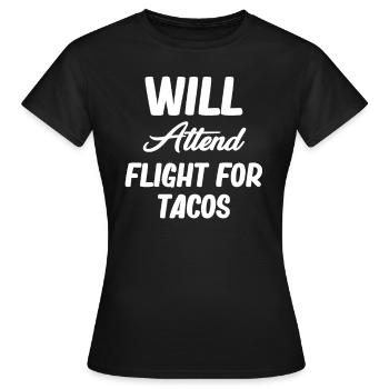 Assistera à Flight For Tacos Funny Flight - T-shirt Femme - noir - Devant - AI Model Female 172 dark (172cm)