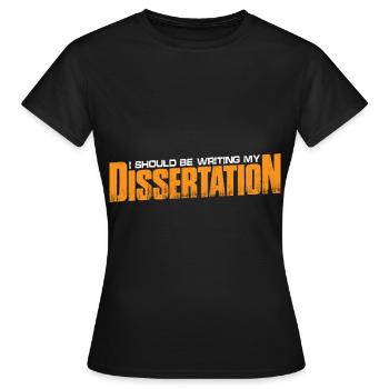Je devrais écrire ma thèse 10 - T-shirt Femme - noir - Devant - AI Model Female 172 dark (172cm)