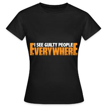 Je vois des coupables partout 4 - T-shirt Femme - noir - Devant - AI Model Female 172 dark (172cm)