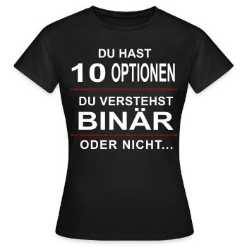 Binaer Witz 4 Informatiker Programmierer - Frauen T-Shirt - Schwarz - Vorne - AI Model Female 172 dark (172cm)