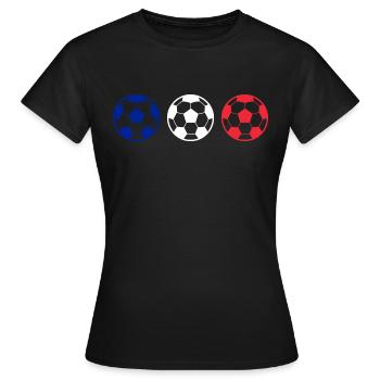 Fußballflagge von Frankreich Fußballfan - Frauen T-Shirt - Schwarz - Vorne - AI Model Female 172 dark (172cm)