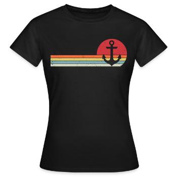Anker Segler Geschenk vom Bootskapitän - Frauen T-Shirt - Schwarz - Vorne - AI Model Female 172 dark (172cm)