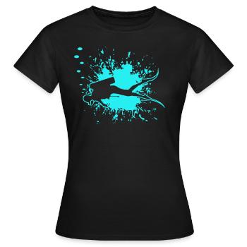 diving, scuba diver, dive - Frauen T-Shirt - Schwarz - Vorne - AI Model Female 172 dark (172cm)