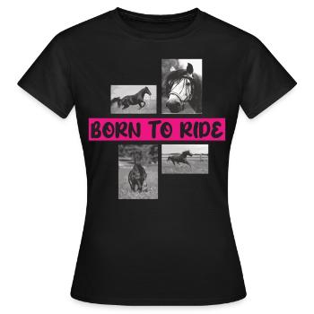 Chemise de cheval T-shirt cadeau pour femmes filles - T-shirt Femme - noir - Devant - AI Model Female 172 dark (172cm)