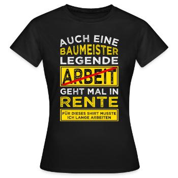 Baumeister Rente - Frauen T-Shirt - Schwarz - Vorne - AI Model Female 172 dark (172cm)