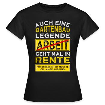 Gartenbau Gartenbauer Rente - Frauen T-Shirt - Schwarz - Vorne - AI Model Female 172 dark (172cm)