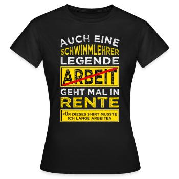 Schwimmlehrer Rente Rentner - Frauen T-Shirt - Schwarz - Vorne - AI Model Female 172 dark (172cm)