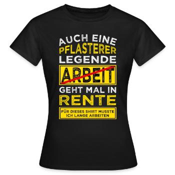 Pflasterer Rente Rentner - Frauen T-Shirt - Schwarz - Vorne - AI Model Female 172 dark (172cm)