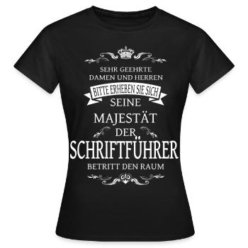 Seine Majestät der Schriftführer aus dem Verein - Frauen T-Shirt - Schwarz - Vorne - AI Model Female 172 dark (172cm)