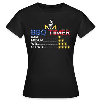 BBQ Timer 4 juillet Patriotique AMÉRICAIN Américain - T-shirt Femme - noir - Devant - AI Model Female 172 dark (172cm)