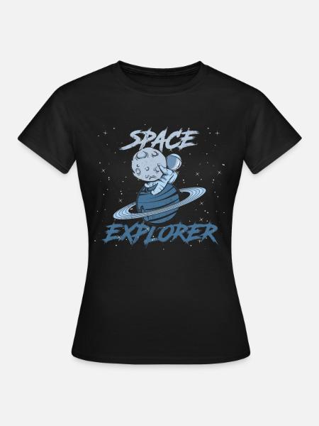 Astronaut Space Explorer - Frauen T-Shirt - Schwarz