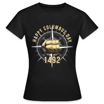 Columbus Day - Frauen T-Shirt - Schwarz - Vorne - AI Model Female 172 dark (172cm)