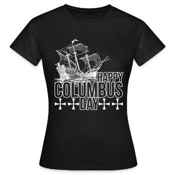 Columbus Day - Frauen T-Shirt - Schwarz - Vorne - AI Model Female 172 dark (172cm)