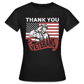 Veterans Day Vintage Memorial Day Freedom - Frauen T-Shirt - Schwarz - Vorne - AI Model Female 172 dark (172cm)