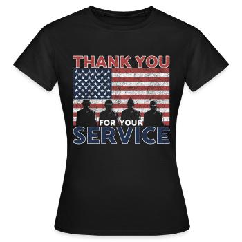 Veterans Day Vintage Memorial Day Freedom - Frauen T-Shirt - Schwarz - Vorne - AI Model Female 172 dark (172cm)
