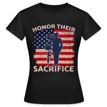 Veterans Day Vintage Memorial Day Freedom - Frauen T-Shirt - Schwarz - Vorne - AI Model Female 172 dark (172cm)