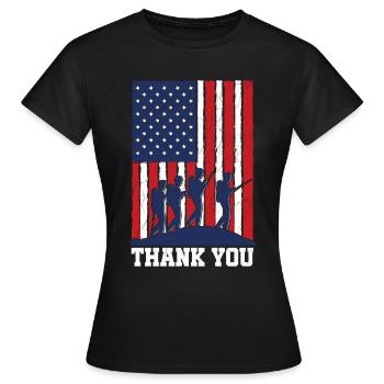 Veterans Day Vintage Memorial Day Freedom - Frauen T-Shirt - Schwarz - Vorne - AI Model Female 172 dark (172cm)