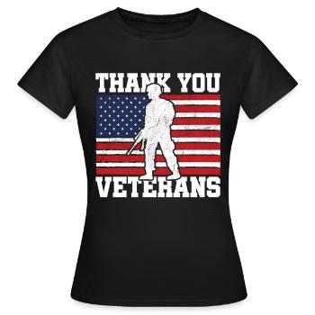 Veterans Day Vintage Memorial Day Freedom - Frauen T-Shirt - Schwarz - Vorne - AI Model Female 172 dark (172cm)