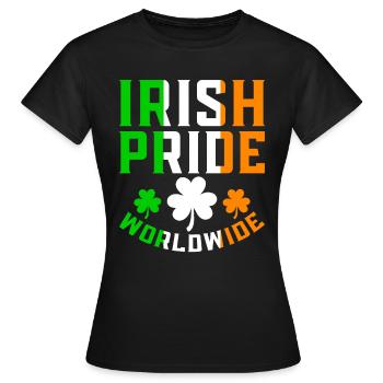 St. Patrick´s Day Irish Pride Stolz Klee - Frauen T-Shirt - Schwarz - Vorne - AI Model Female 172 dark (172cm)