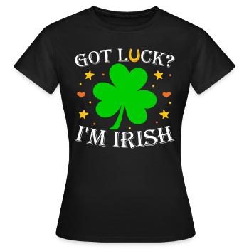 St. Patrick´s Day Irish Glück Kleeblatt - Frauen T-Shirt - Schwarz - Vorne - AI Model Female 172 dark (172cm)