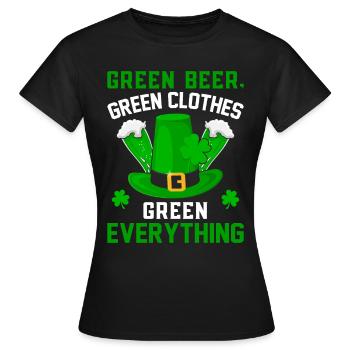St Patrick ́s day Irish All green St. Patricks day - Women's T-Shirt - black - Front - AI Model Female 172 dark (172cm)