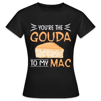 Gouda fromage obsession dépendance au fromage Goudaliebe - T-shirt Femme - noir - Devant - AI Model Female 172 dark (172cm)