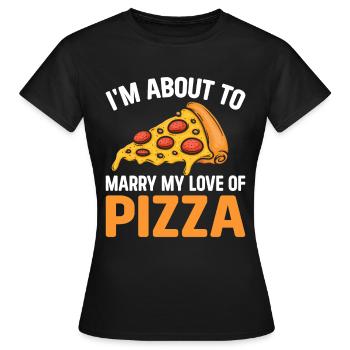 Pizza Love Addiction Cheese Pizza Wedding - T-shirt Femme - noir - Devant - AI Model Female 172 dark (172cm)