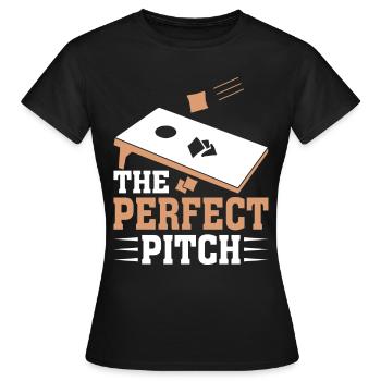 Cornhole Spielfeld Hobby Sackloch - Frauen T-Shirt - Schwarz - Vorne - AI Model Female 172 dark (172cm)