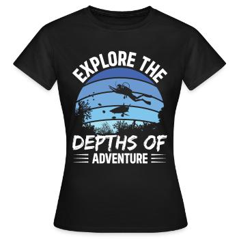 Explore the depths of the Riviera Maya adventure - Women's T-Shirt - black - Front - AI Model Female 172 dark (172cm)