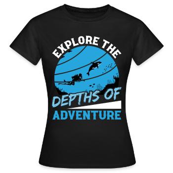 Explore the depths of the sea diving adventure - Women's T-Shirt - black - Front - AI Model Female 172 dark (172cm)