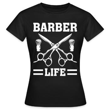 Barbier Life Coiffeur Coupe de cheveux - T-shirt Femme - noir - Devant - AI Model Female 172 dark (172cm)