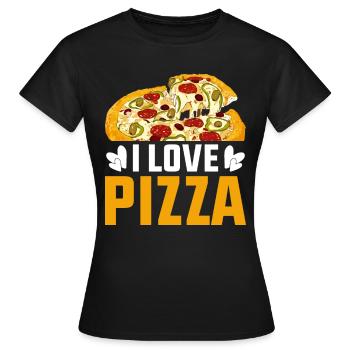 J’adore pizza pizza coeur pizza tranche de pizza - T-shirt Femme - noir - Devant - AI Model Female 172 dark (172cm)