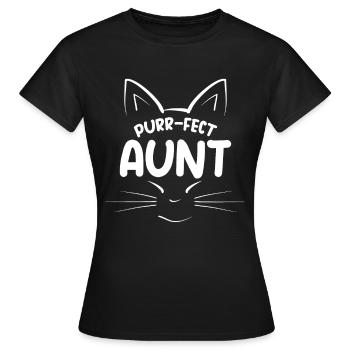 Aunt Purr-fect Cat Aunt - Women's T-Shirt - black - Front - AI Model Female 172 dark (172cm)