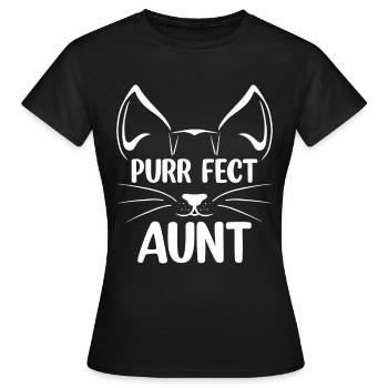 Aunt Purr-fect Cat Aunt - Women's T-Shirt - black - Front - AI Model Female 172 dark (172cm)