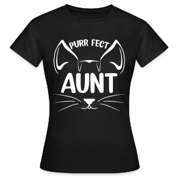 Aunt Purr-fect Cat Aunt - Women's T-Shirt - black - Front - AI Model Female 172 dark (172cm)