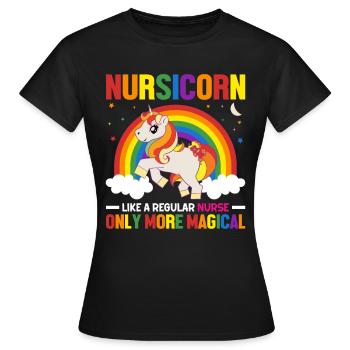 Fabuleux Nurse Magic Rain Floor - T-shirt Femme - noir - Devant - AI Model Female 172 dark (172cm)