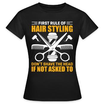 Friseur Regel Haare schneiden Friseursalon - Frauen T-Shirt - Schwarz - Vorne - AI Model Female 172 dark (172cm)