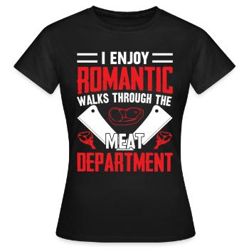 Metzger Romantisch spazieren Fleischabteilung - Frauen T-Shirt - Schwarz - Vorne - AI Model Female 172 dark (172cm)