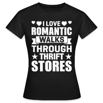 Friperie romantique - T-shirt Femme - noir - Devant - AI Model Female 172 dark (172cm)