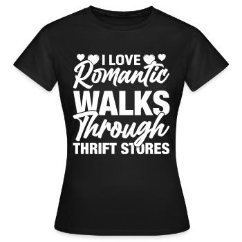 Friperie romantique - T-shirt Femme - noir - Devant - AI Model Female 172 dark (172cm)