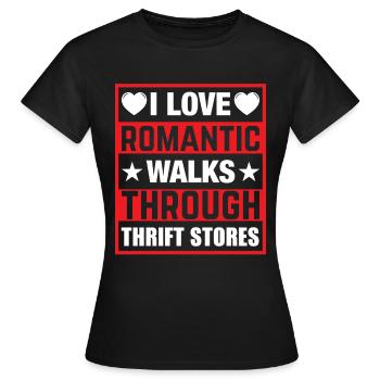 Friperie romantique - T-shirt Femme - noir - Devant - AI Model Female 172 dark (172cm)