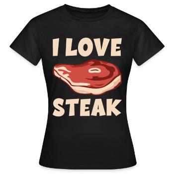 I love steak grill season BBQ grill master - Women's T-Shirt - black - Front - AI Model Female 172 dark (172cm)